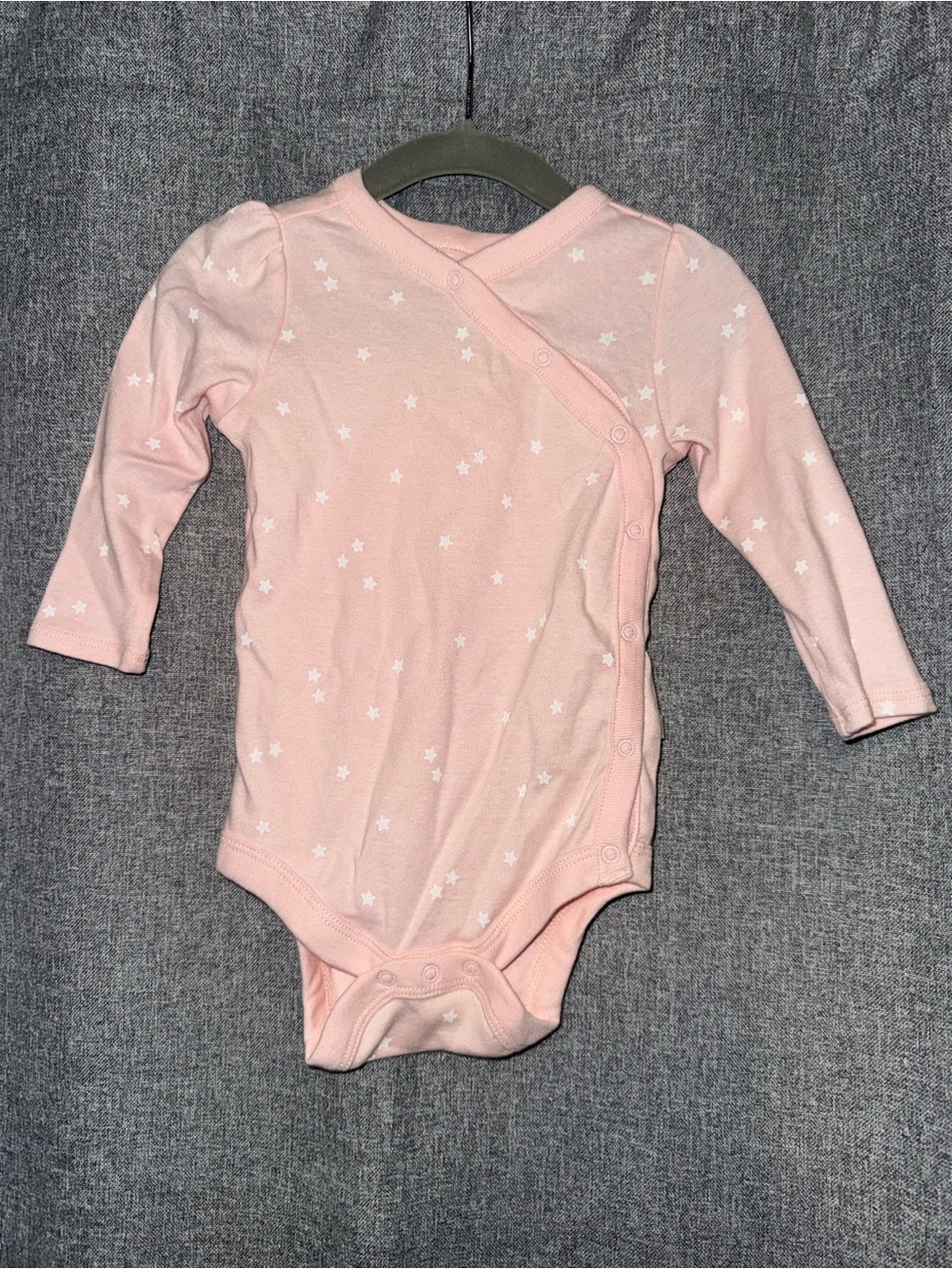 GAP Pink Star-Print Wrap One-Piece Bodysuit